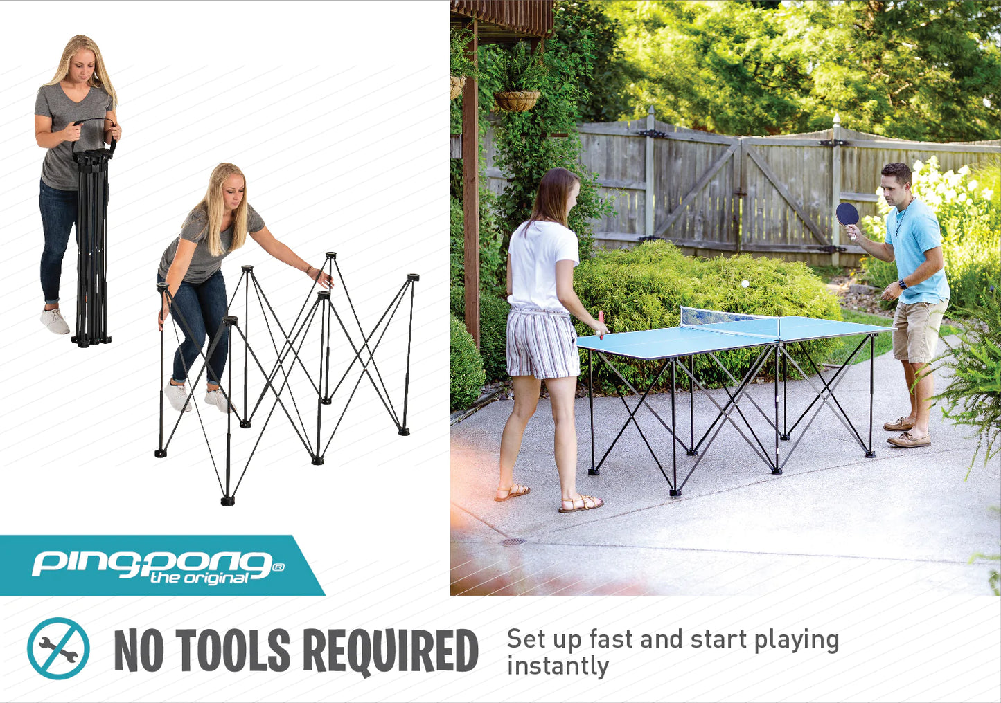 Pop Up 6 Foot Table Tennis with Net