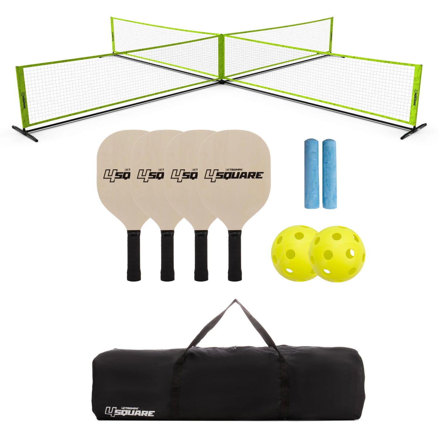 Four Square Pickleball Net and Paddles