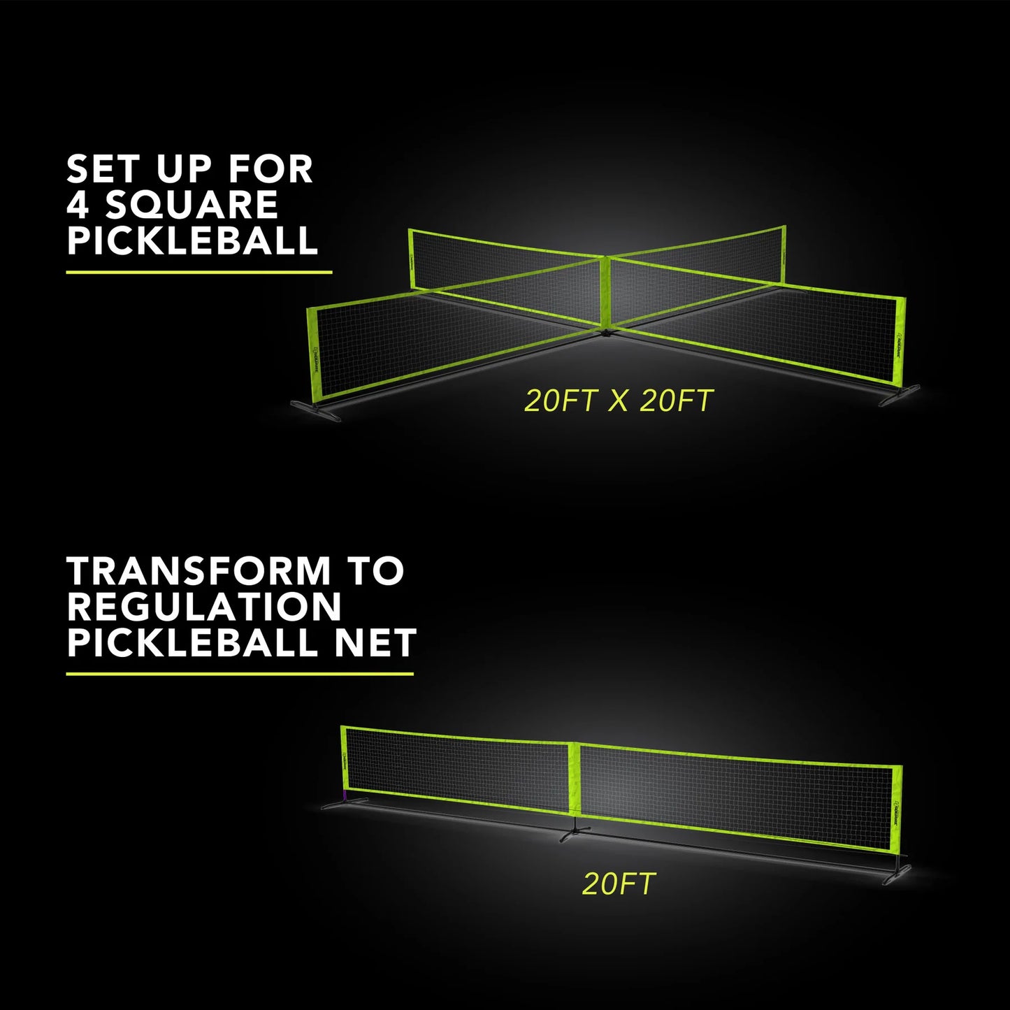 Four Square Pickleball Net and Paddles