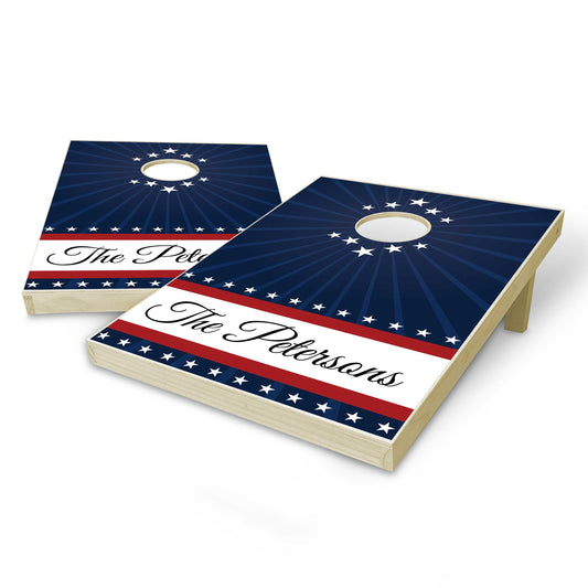 Customized White Stars Tailgate Cornhole Set