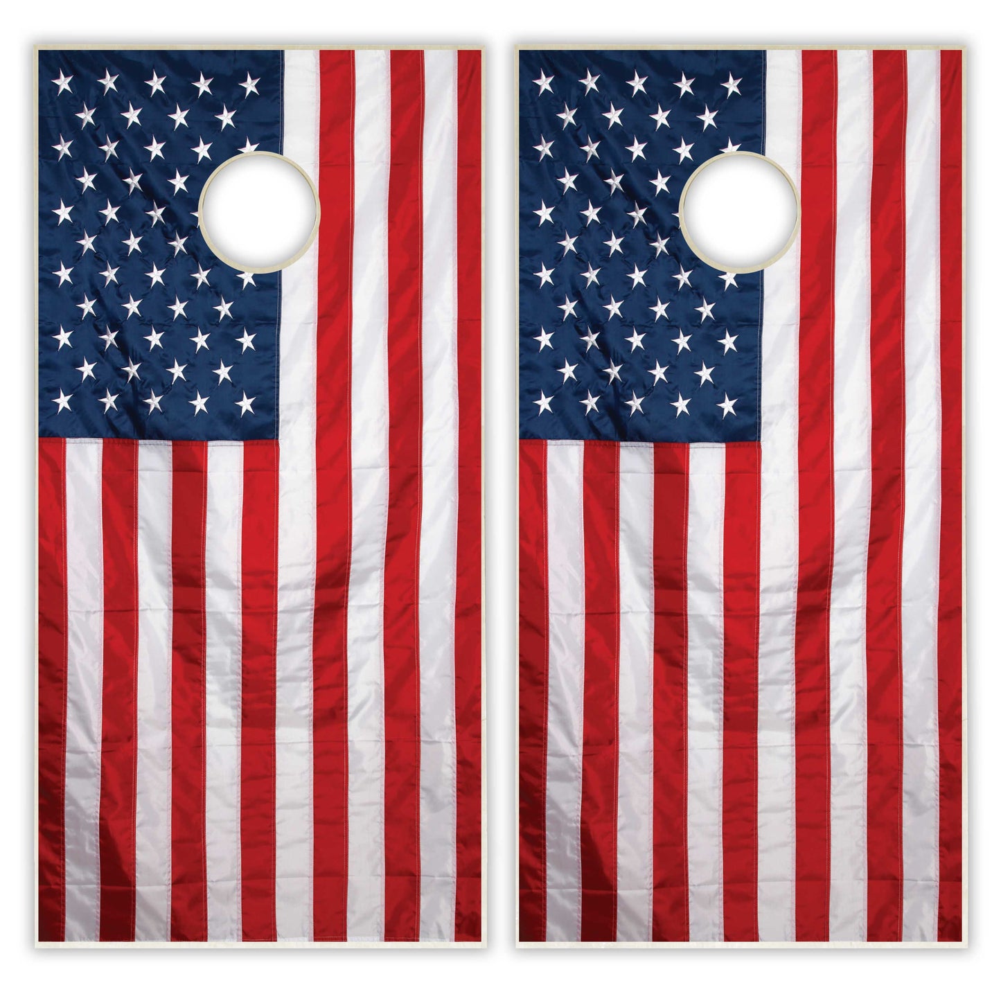 Wrinkled American Flag Cornhole Boards