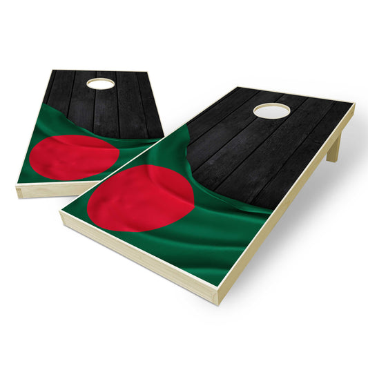 Bangladesh Flag Cornhole Set - Black Wood