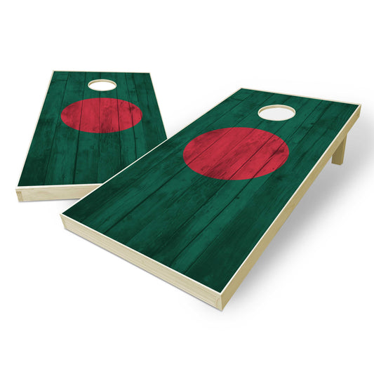 Bangladesh Flag Cornhole Set - Distressed Wood