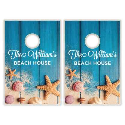 Customized Beach House Tailgate Cornhole Set