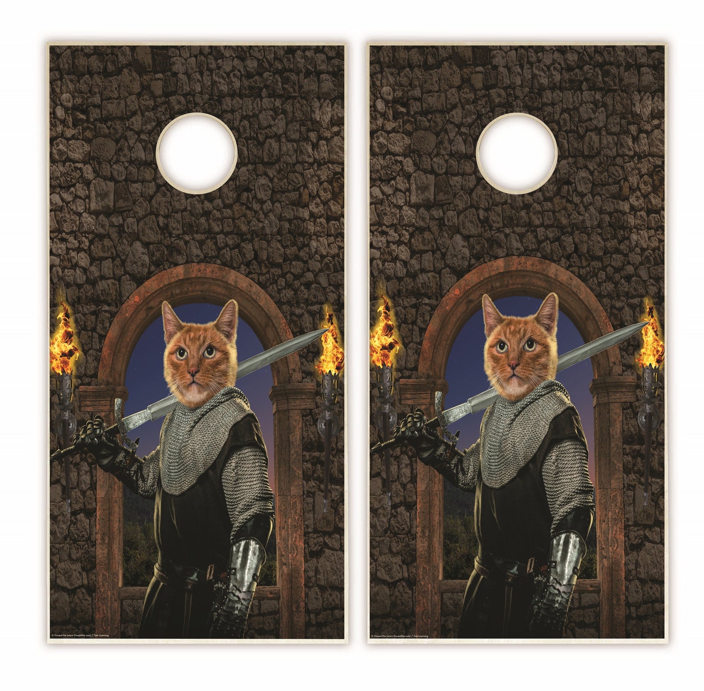 Cat Knight Cornhole Boards