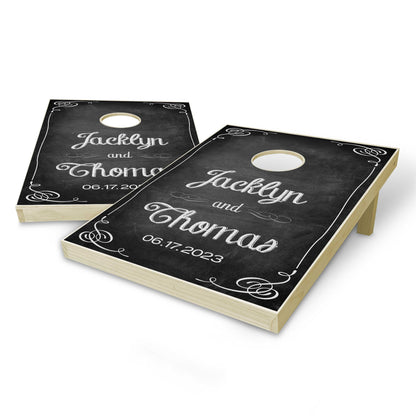 Customized Chalkboard Wedding Tailgate Cornhole Set