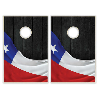 Chile Flag Tailgate Cornhole Set - Black Wood