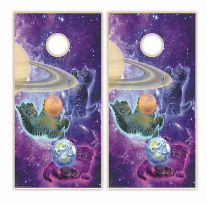 Cosmic Kittens Cornhole Boards