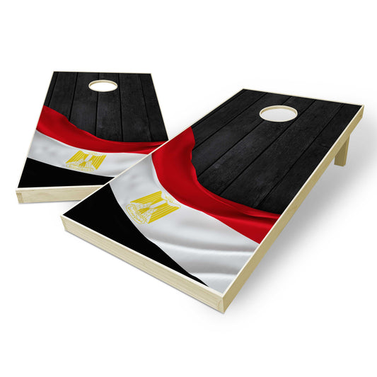 Egypt Flag Cornhole Set - Black Wood