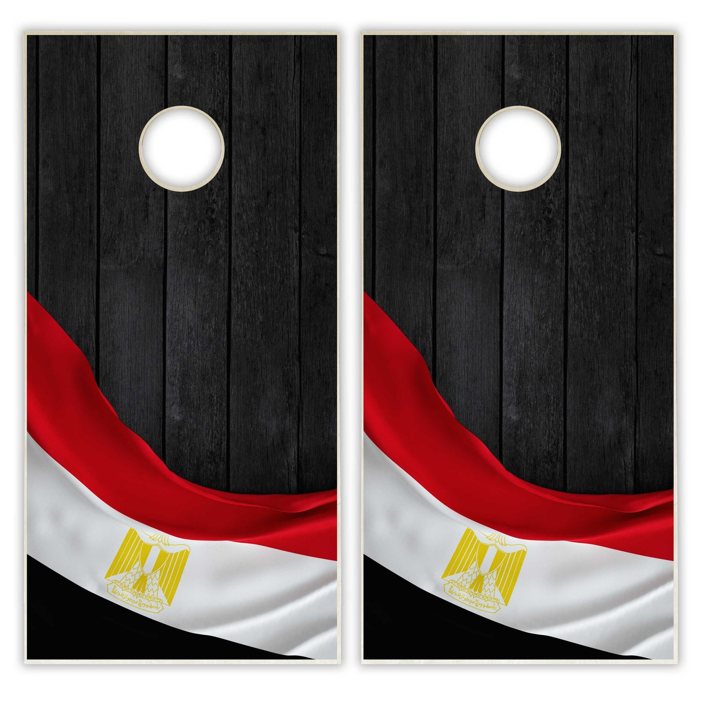 Egypt Flag Cornhole Set - Black Wood