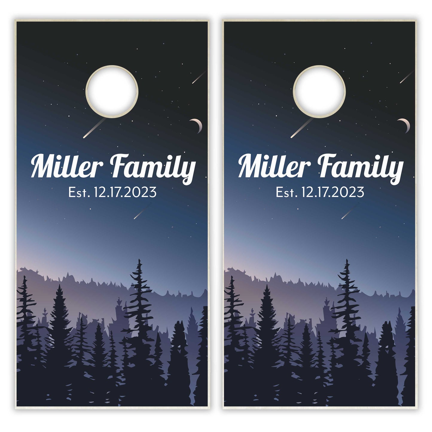 Customized Family Name Woods Cornhole Boards