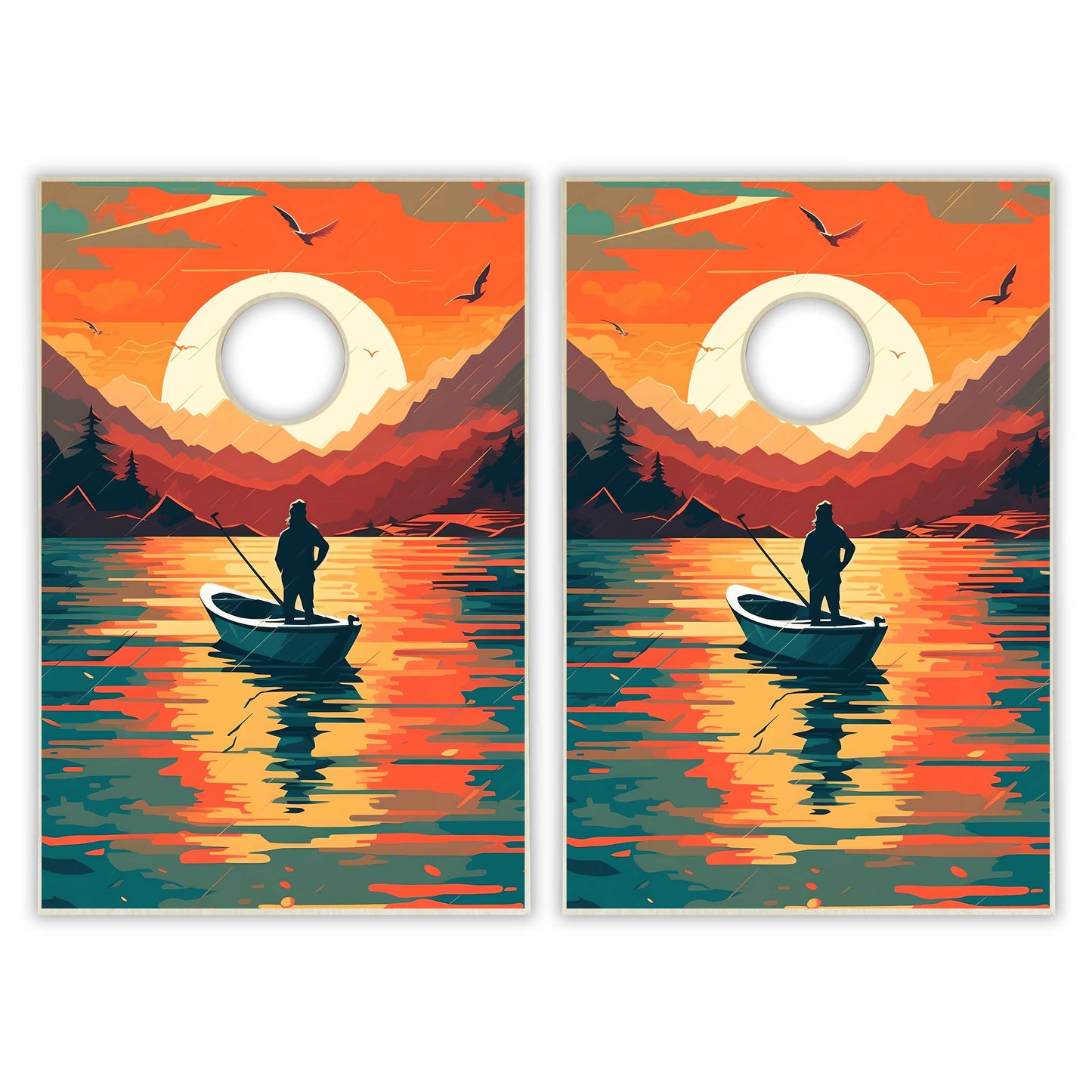 Fishing Tailgate Cornhole Set