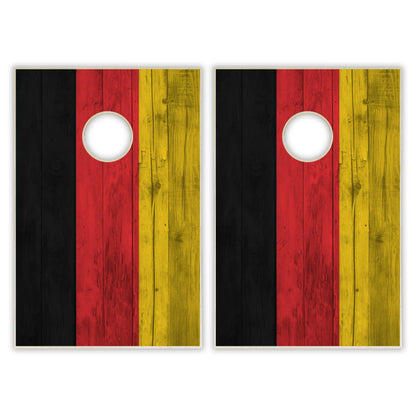 Germany Flag Tailgate Cornhole Set - Distressed Wood