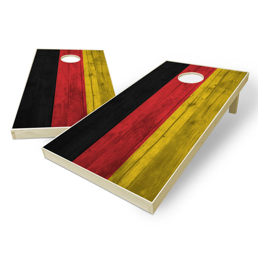 Germany Flag Cornhole Set - Distressed Wood