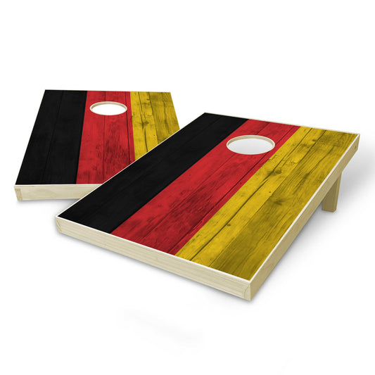 Germany Flag Tailgate Cornhole Set - Black Wood
