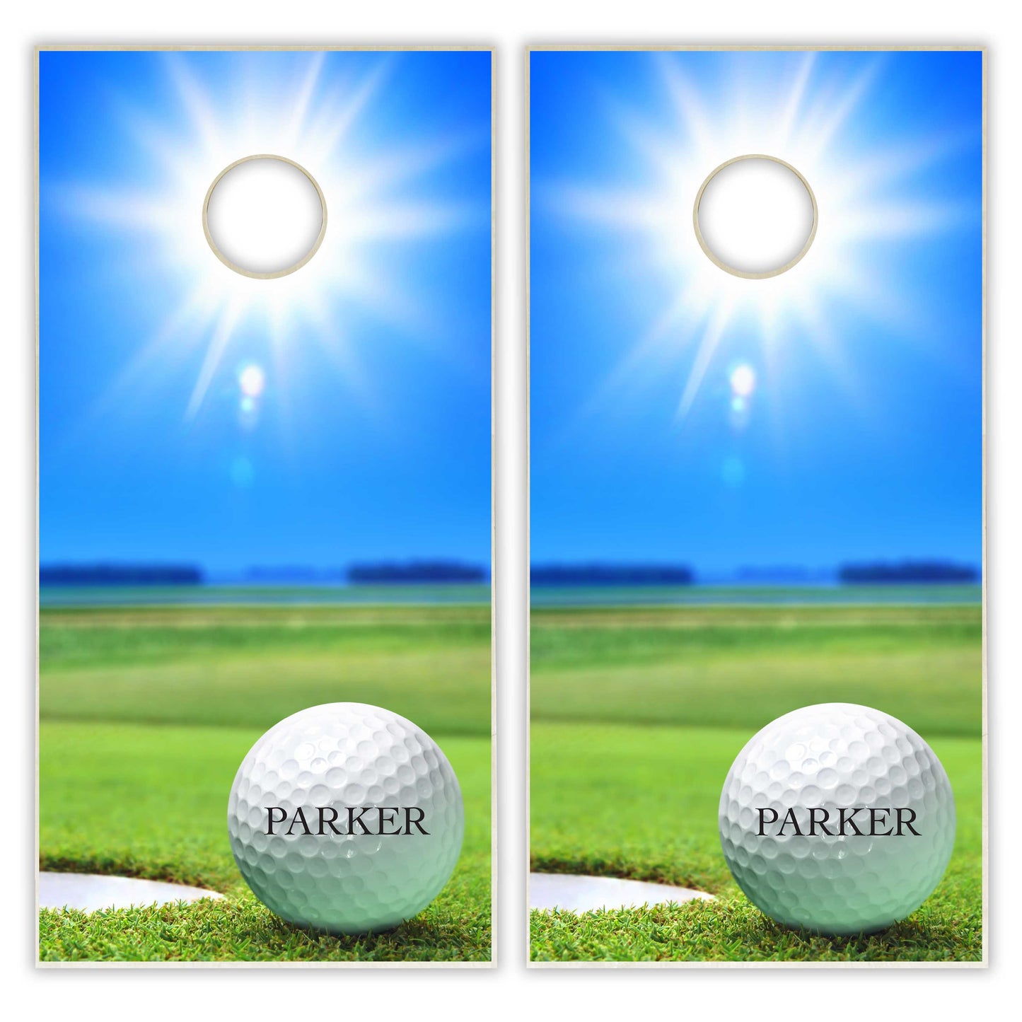 Customized Golf Ball Cornhole Boards