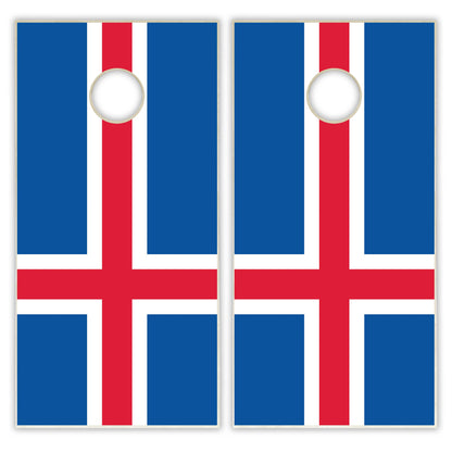Iceland Flag Cornhole Set