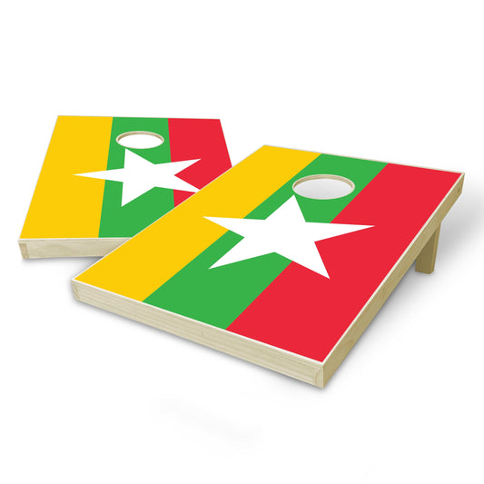 Myanmar Flag Tailgate Cornhole Set