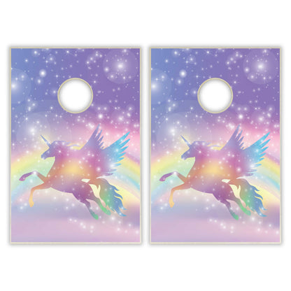 Pride Unicorn Silhouette Tailgate Cornhole Set