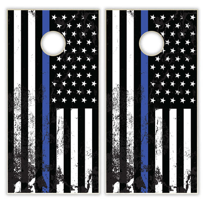 Thin Blue Line Distressed Tailgate Cornhole Set