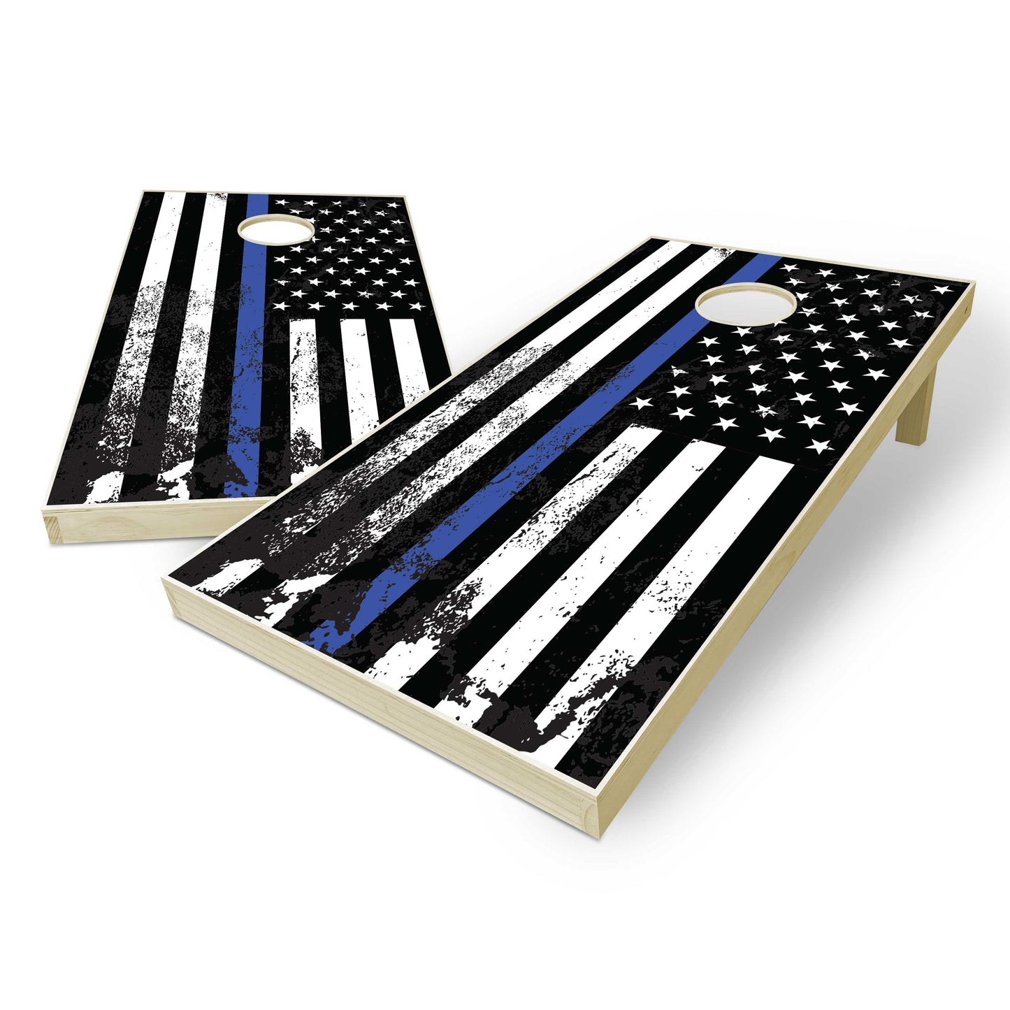 Thin Blue Line Distressed Tailgate Cornhole Set