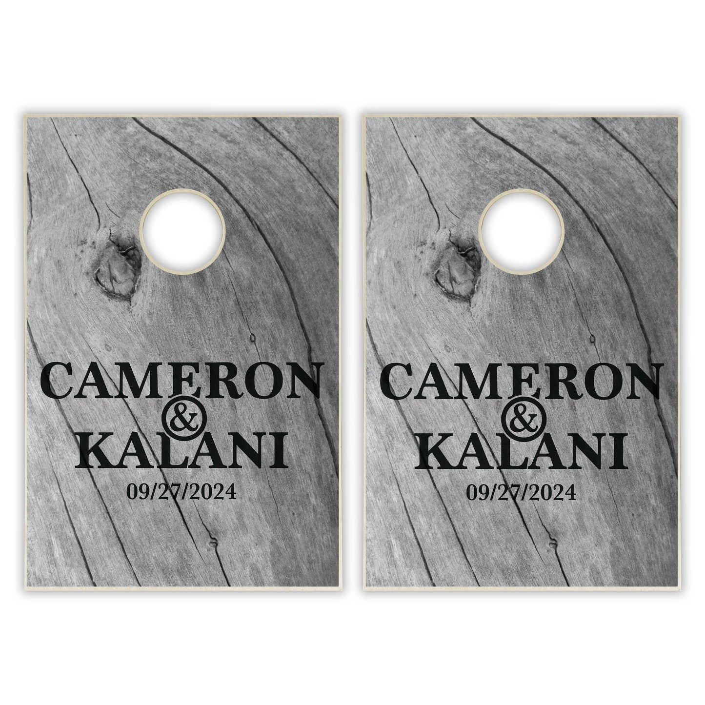 Customized Tree Bark Tailgate Cornhole Set