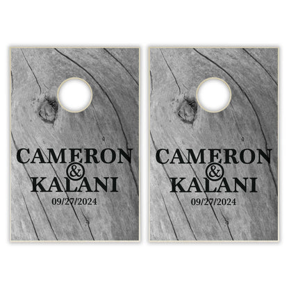 Customized Tree Bark Tailgate Cornhole Set