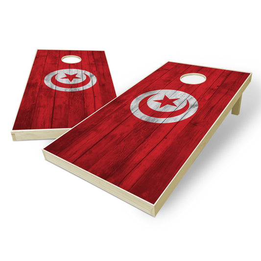 Turkey Flag Cornhole Set - Distressed Wood