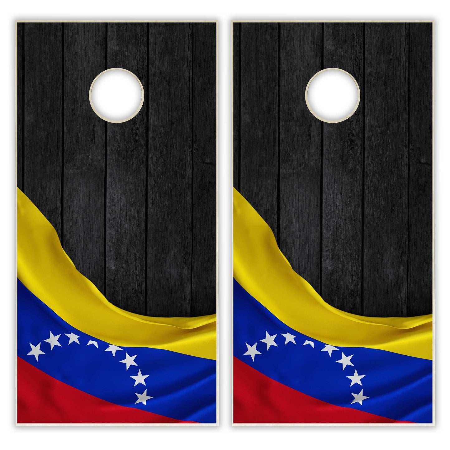 Venezuela Flag Cornhole Set - Black Wood