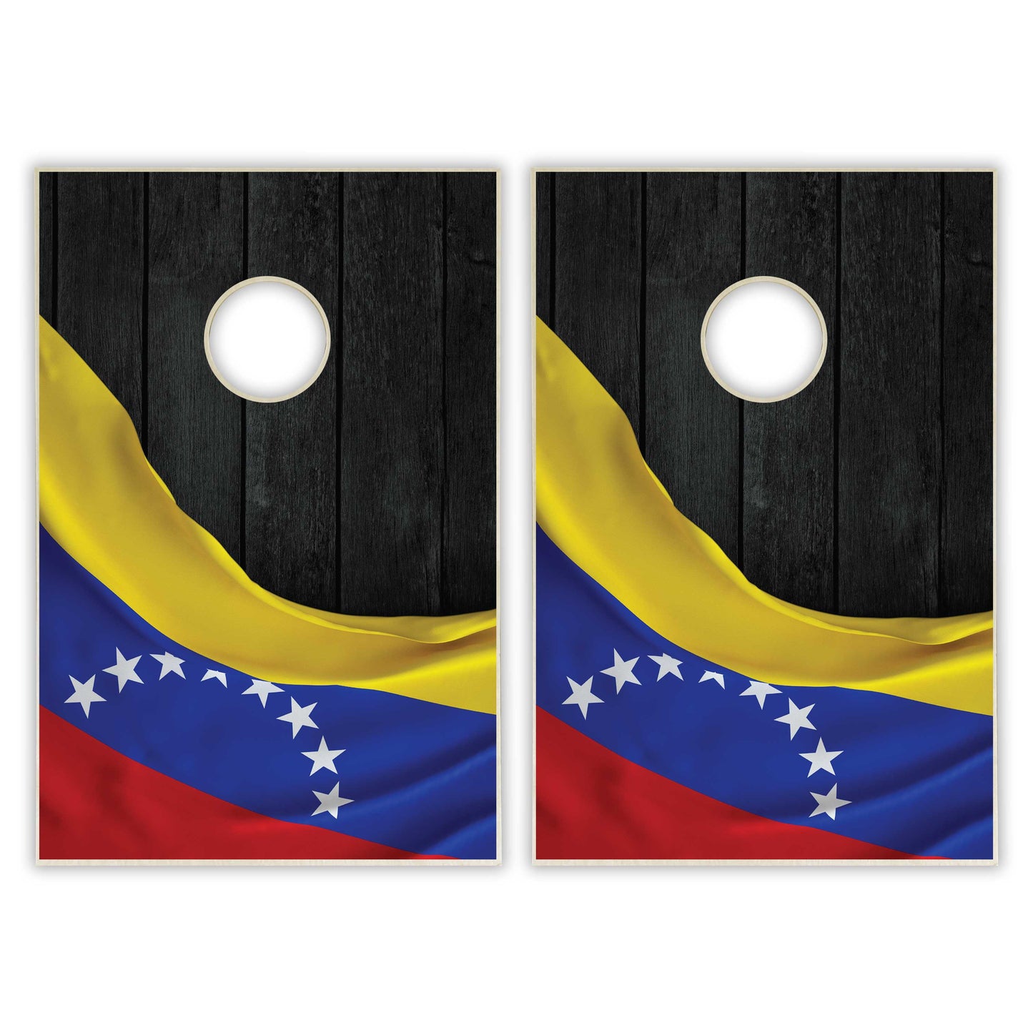 Venezuela Flag Tailgate Cornhole Set - Black Wood