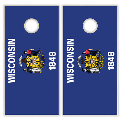 Wisconsin State Flag Cornhole Set