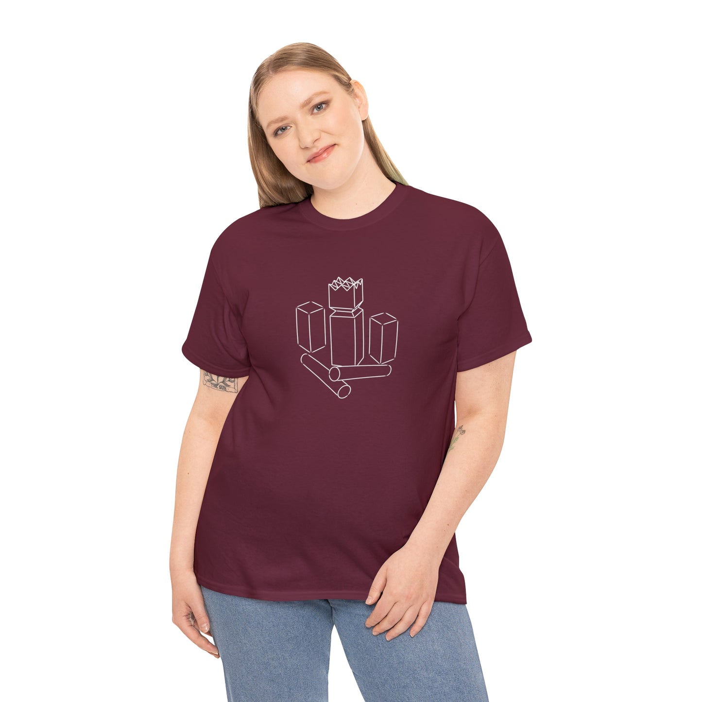 Kubb Yard Game T Shirt Unisex Heavy Cotton Backyard Game T-Shirt