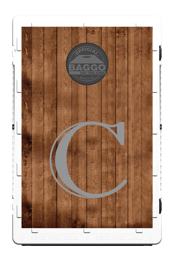 Barn Wooden Planks Design With Custom Letter Bag Toss Game by BAGGO