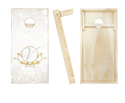 Customized Gold Leaf Wedding Cornhole Set