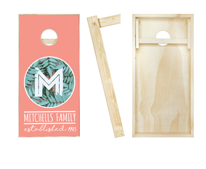 Customized Monogram Leaf Wedding Cornhole Set