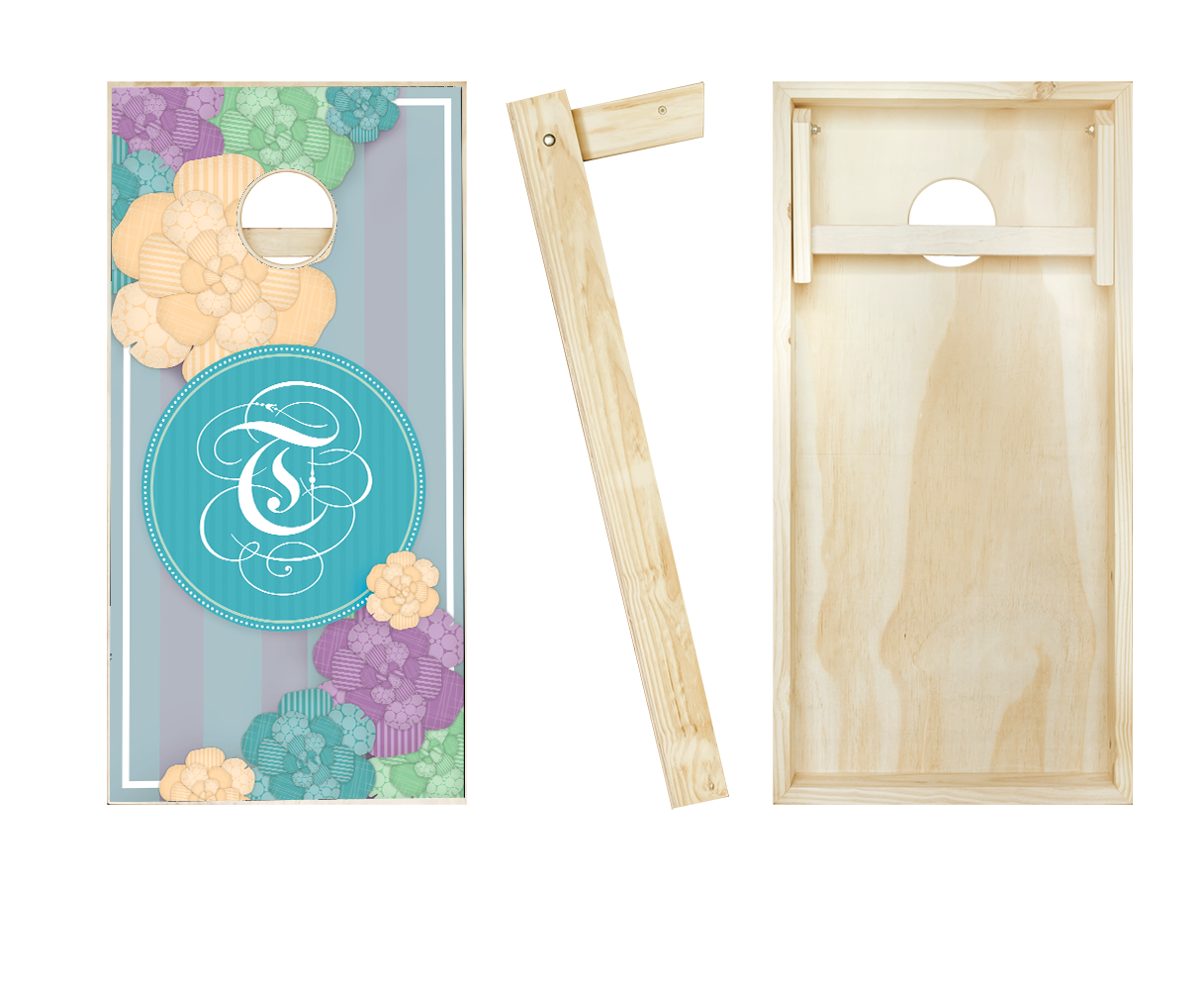 Customized Paper Flowers Wedding Cornhole Set