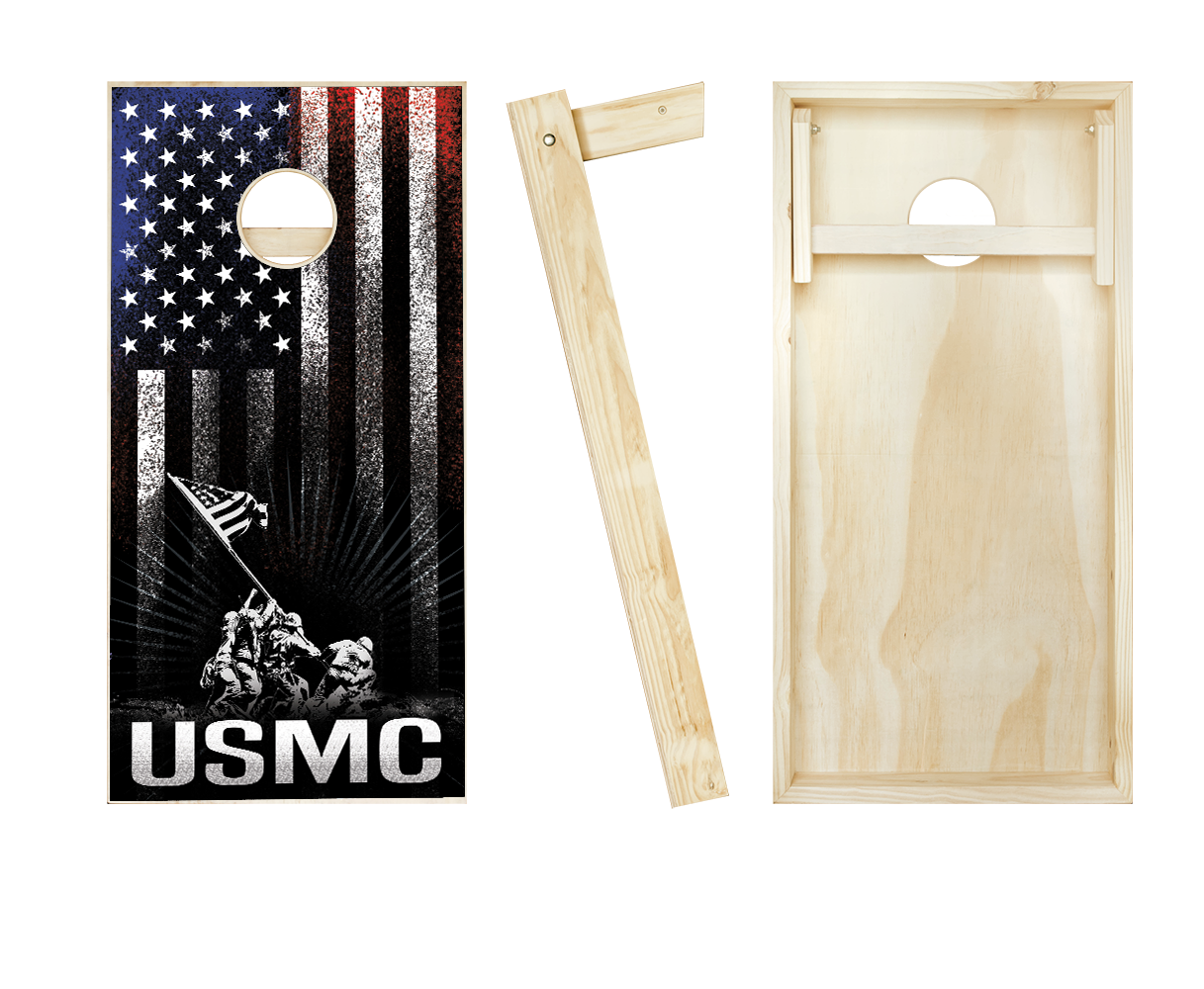 US Marine Corps Hanging Stripes Cornhole Set