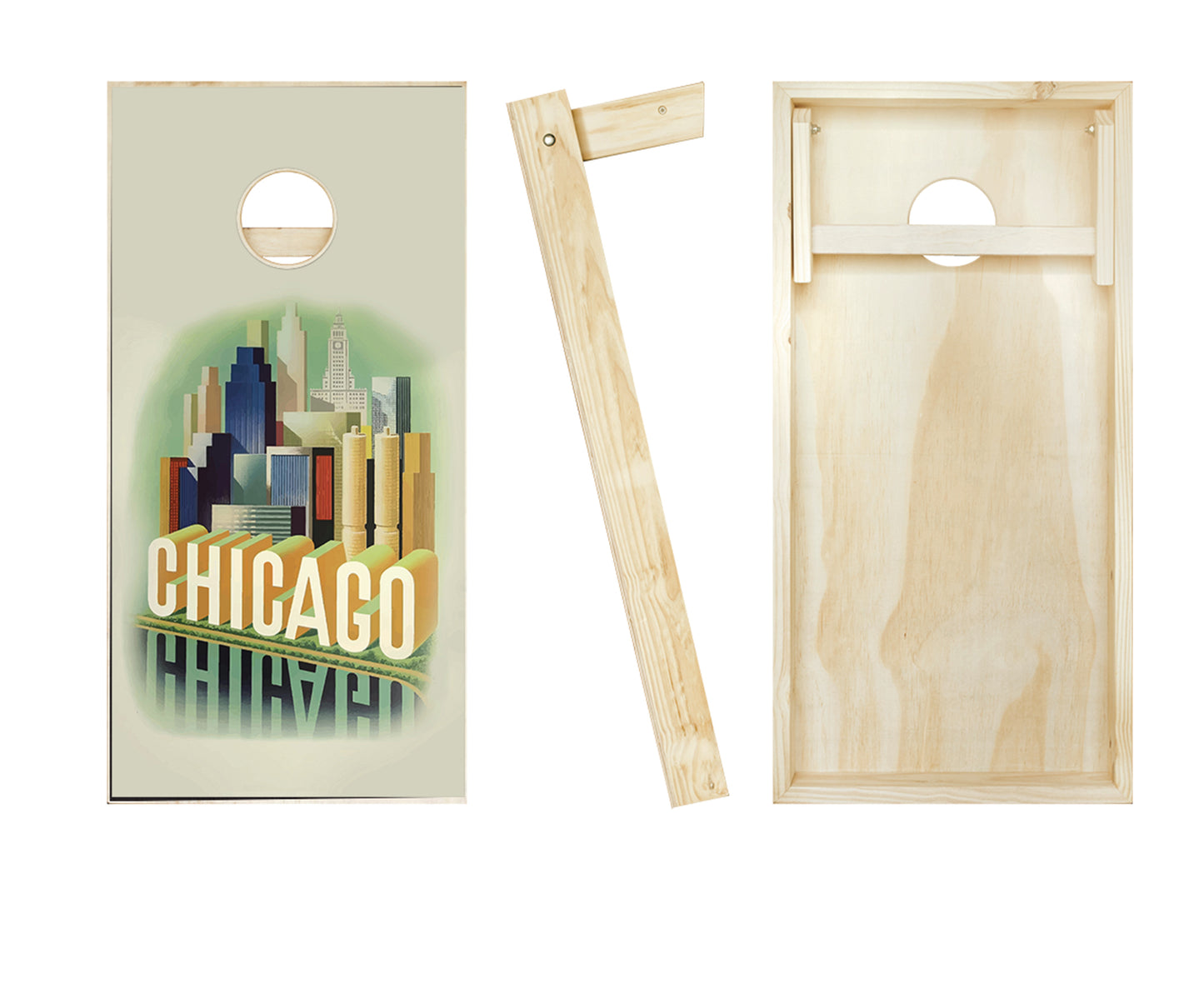 Chicago Poster Cornhole Set