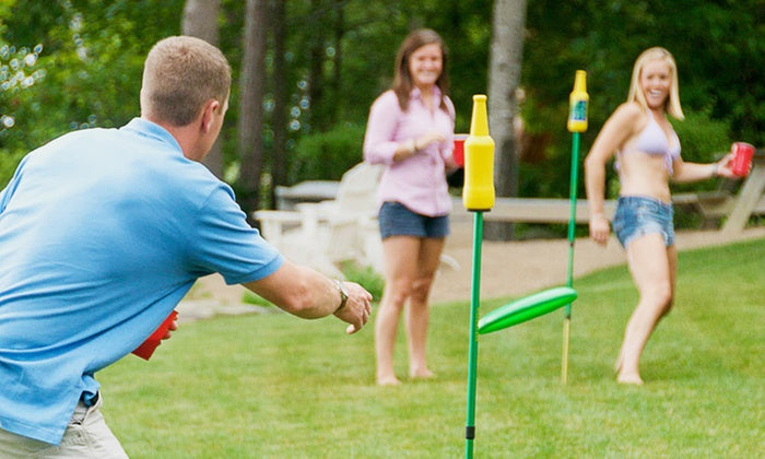 Bottle Bash Flying Disc Toss Beersbee Game Set