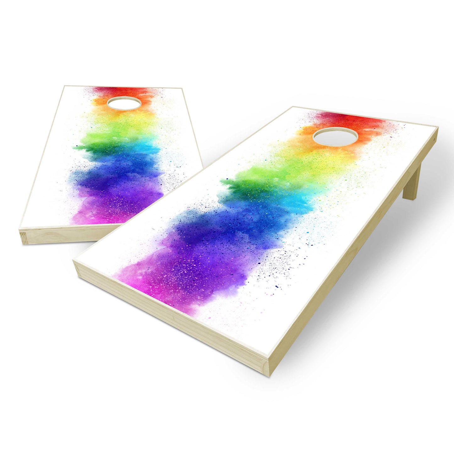 Pride Rainbow Smoke Cornhole Boards