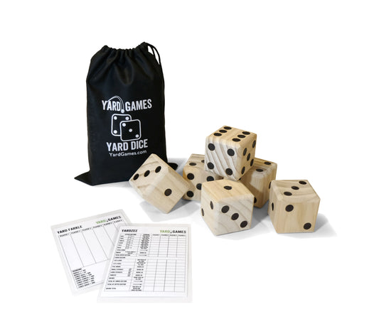Large Wooden Yard Dice with Scoresheets