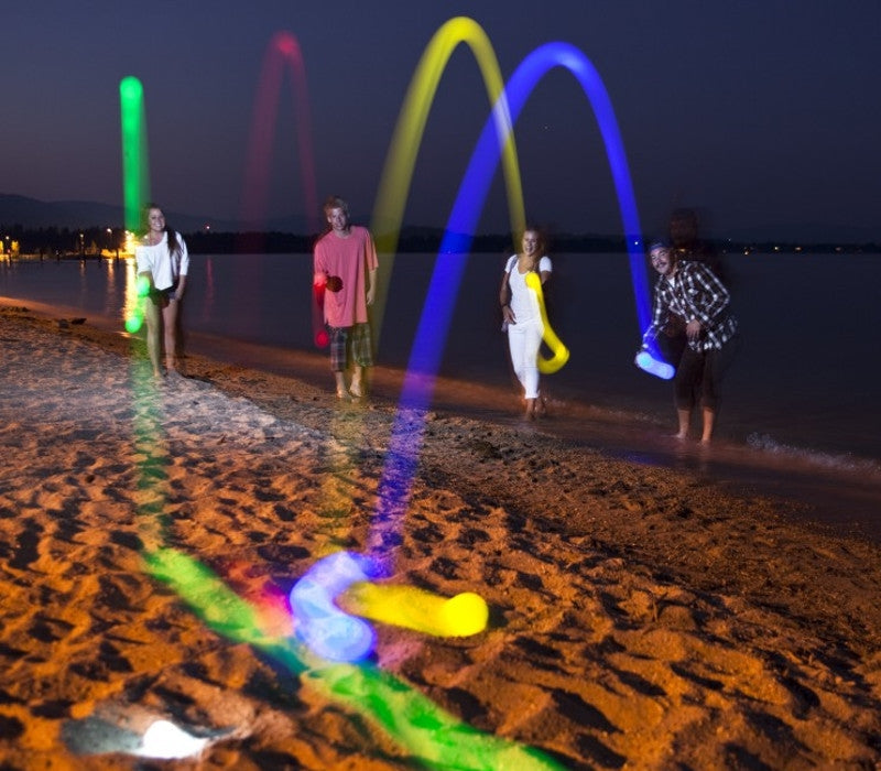 Lighted Bocce Ball Set Night Time Yard Game